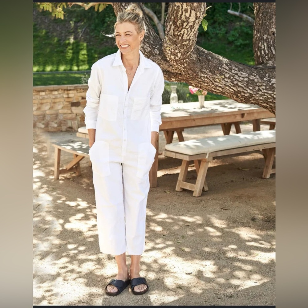 Frank & Eileen Northern Ireland White Jumpsuit Size Large EUC - Picture 3 of 9